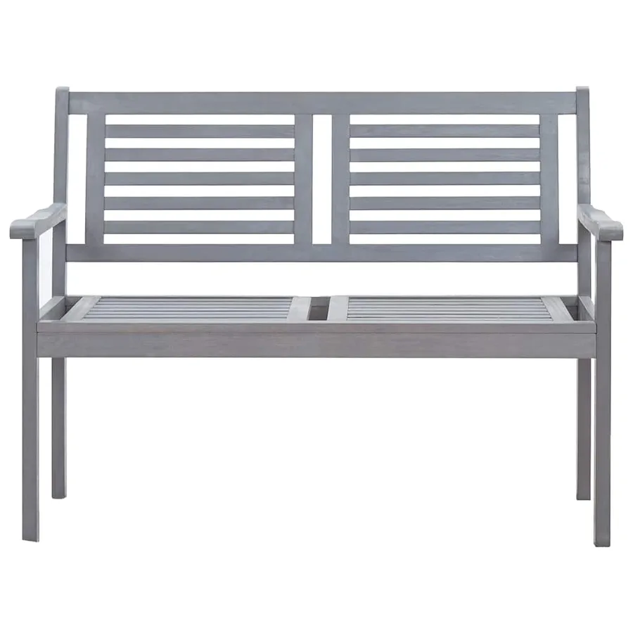 Banc de jardin 2 places avec coussin 120 cm Gris Eucalyptus - 3