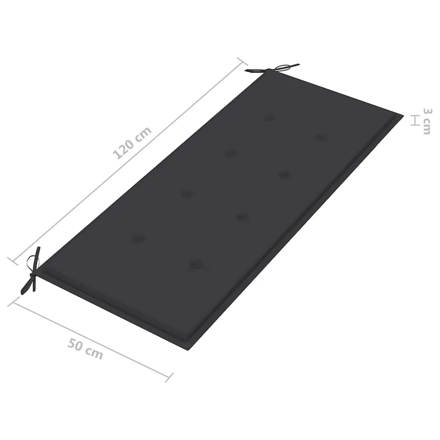 Banc de jardin 2 places avec coussin 120 cm Gris Eucalyptus - 9