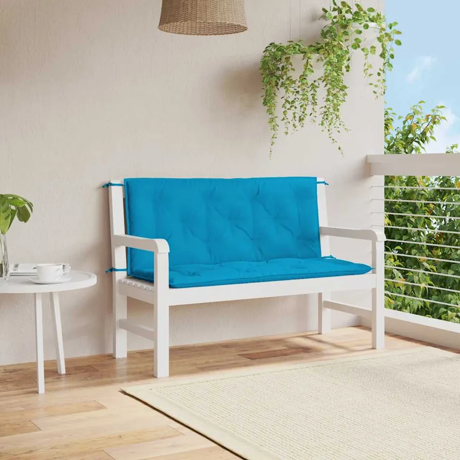 Coussin de banc de jardin bleu clair tissu oxford