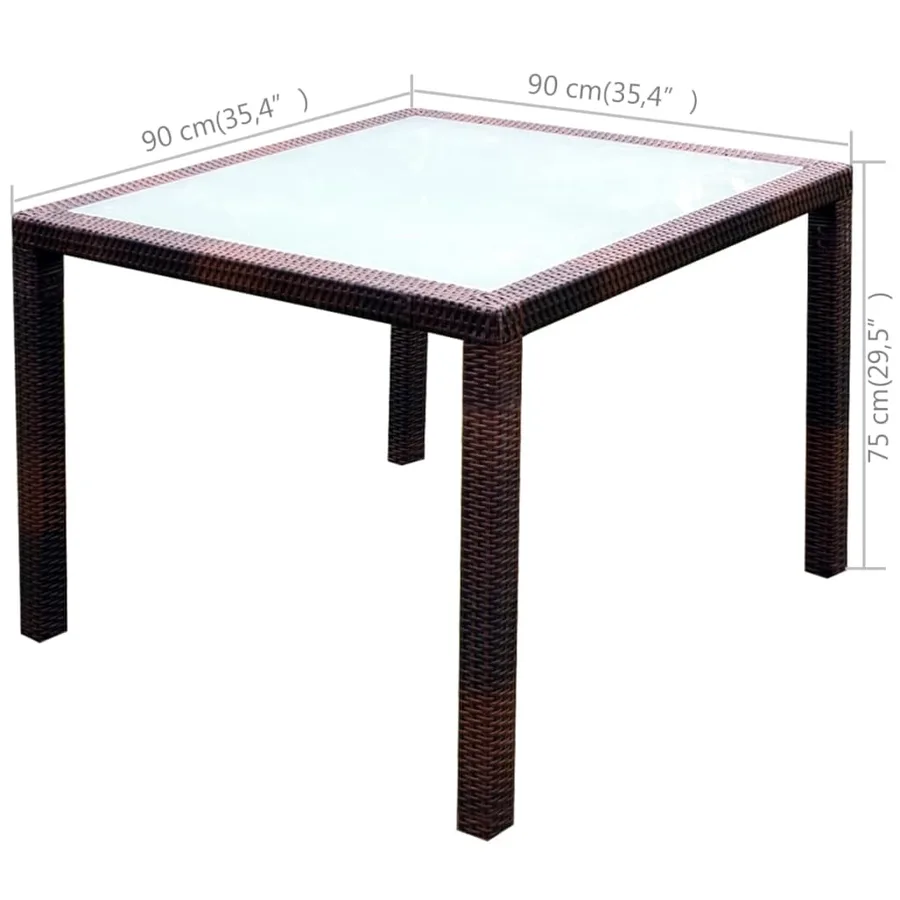 Ensemble à manger d'extérieur 5pcs avec coussins Résine tressée - 10