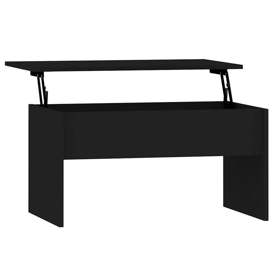 Table basse noir 80x50,5x41,5 cm bois d'ingénierie - 2