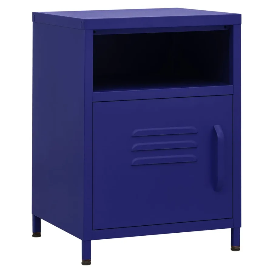 Table de chevet Bleu marine 35x35x51 cm Acier - 2