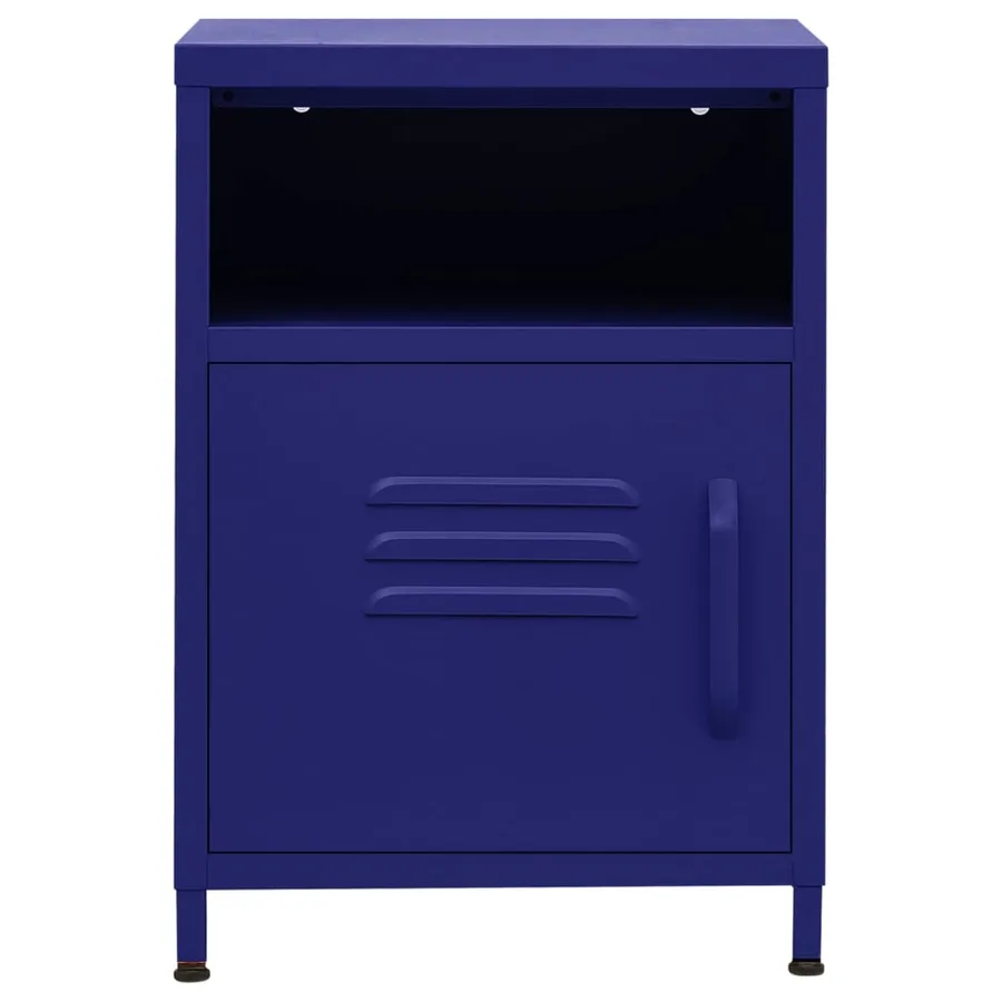 Table de chevet Bleu marine 35x35x51 cm Acier - 3