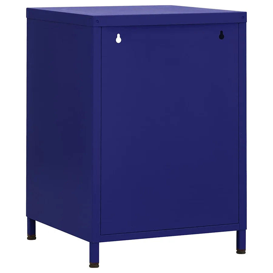 Table de chevet Bleu marine 35x35x51 cm Acier - 5