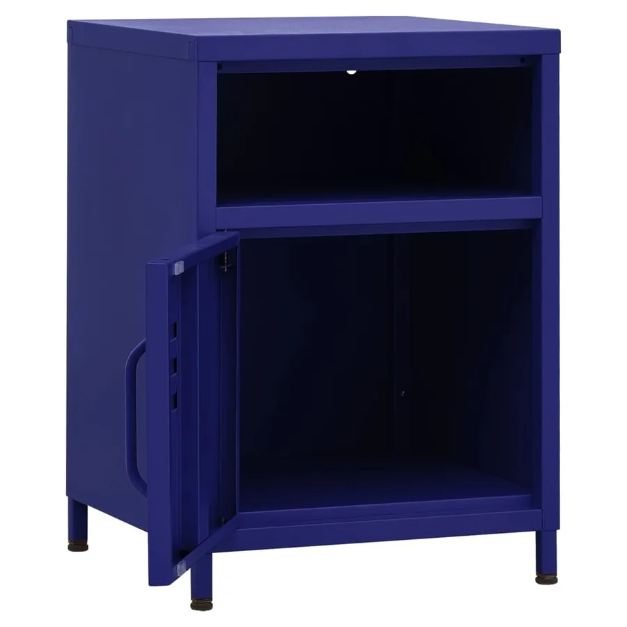 Table de chevet Bleu marine 35x35x51 cm Acier - 6