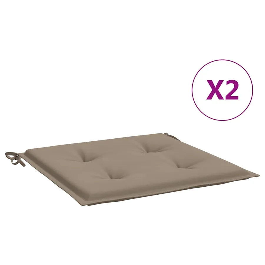 Coussins de chaise jardin lot de 2 taupe 40x40x4cm tissu oxford - 2