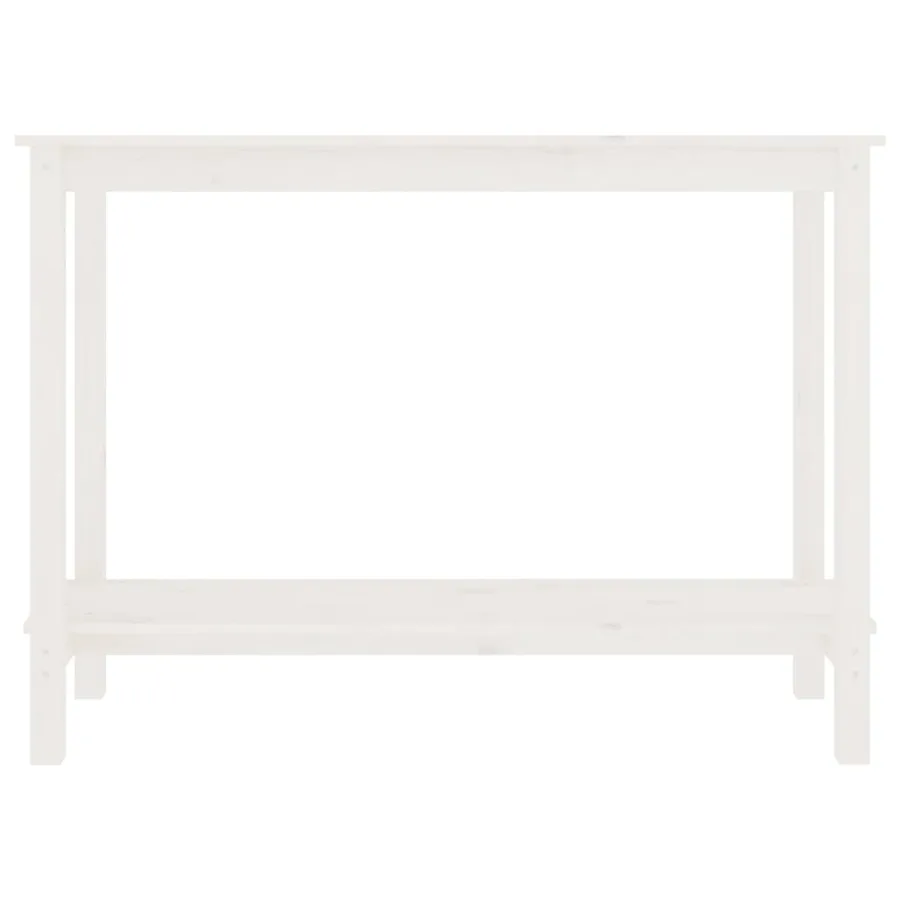 Table console Blanc 110x40x80 cm Bois massif de pin - 3