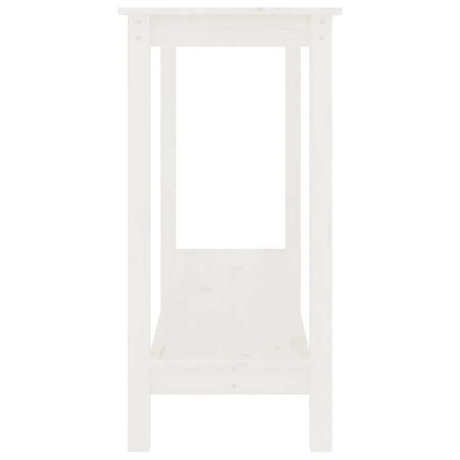 Table console Blanc 110x40x80 cm Bois massif de pin - 4