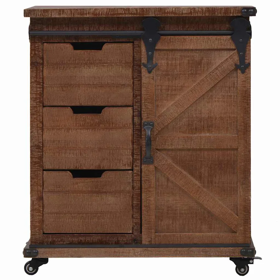 Armoire de rangement Bois de sapin massif 64x33,5x75 cm Marron - 2