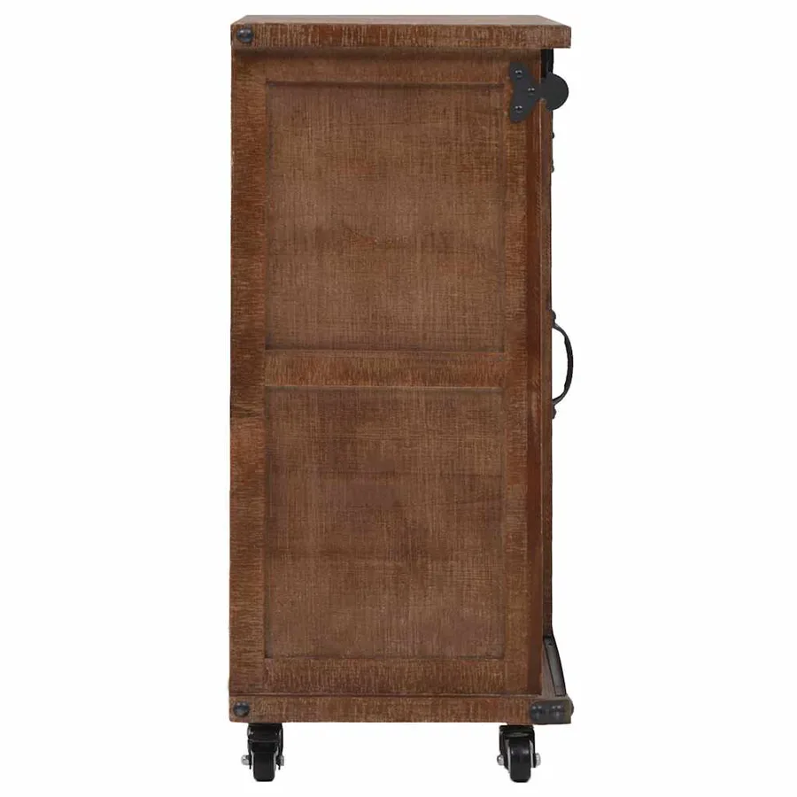 Armoire de rangement Bois de sapin massif 64x33,5x75 cm Marron - 3