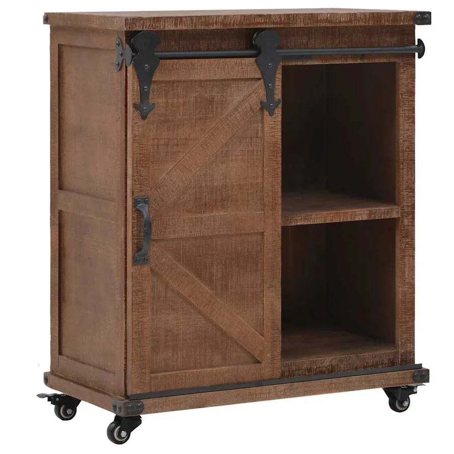 Armoire de rangement Bois de sapin massif 64x33,5x75 cm Marron - 5