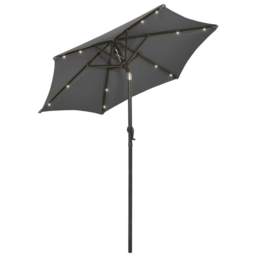 Parasol de jardin avec lumières LED anthracite aluminium - 2