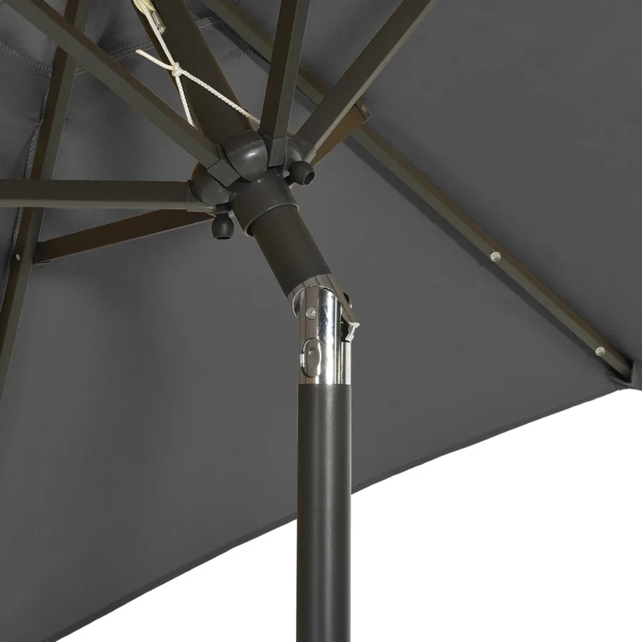 Parasol de jardin avec lumières LED anthracite aluminium - 6
