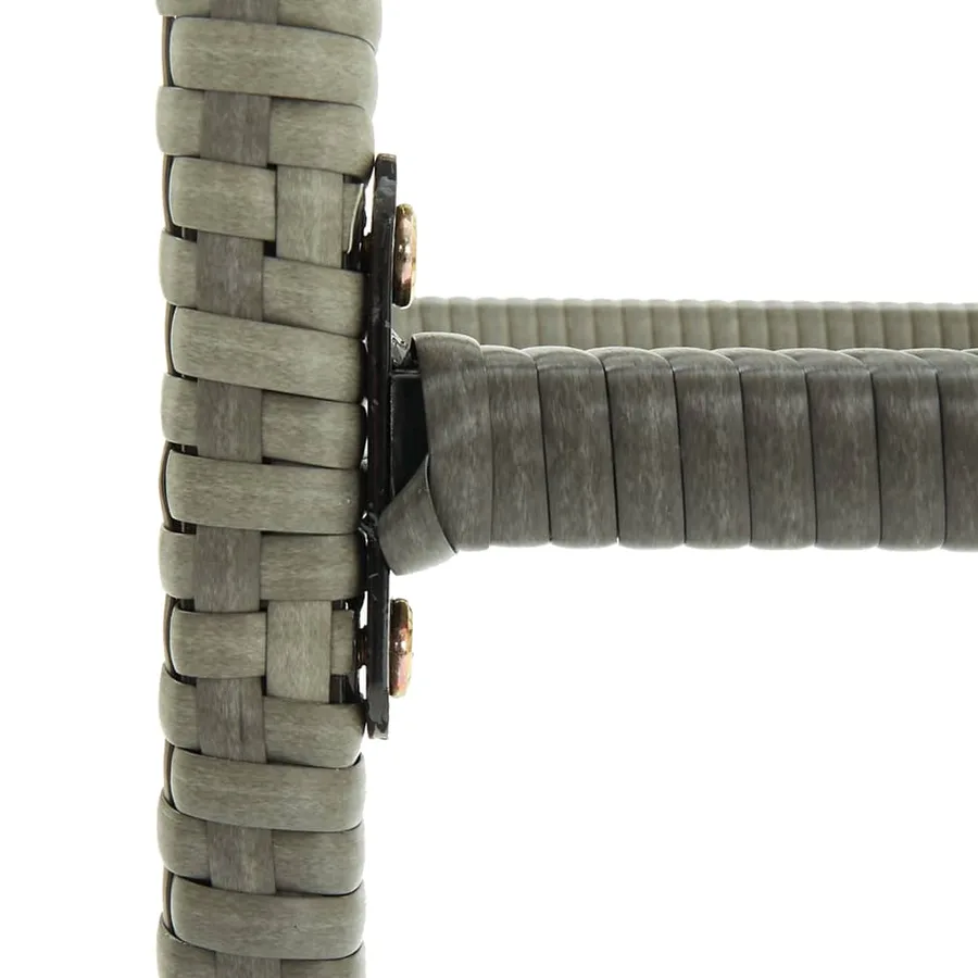 Tabourets de bar avec coussins lot de 2 gris résine tressée - 7