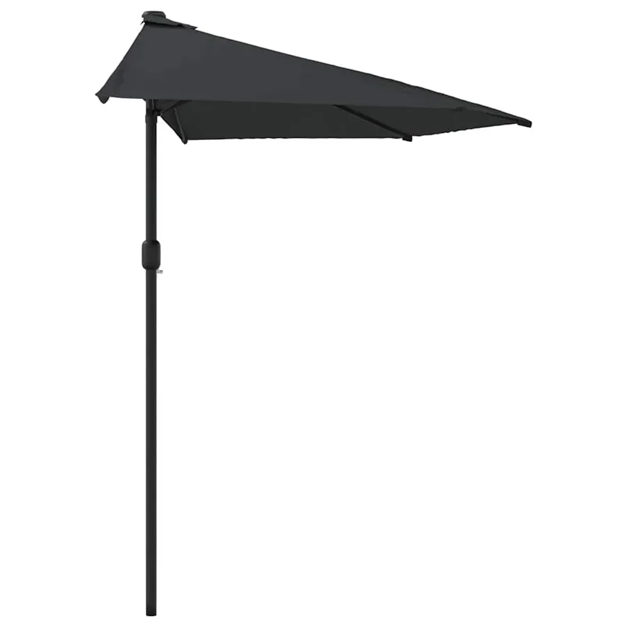 Parasol de balcon avec mât en aluminium Noir 270x144x222cm Demi - 4
