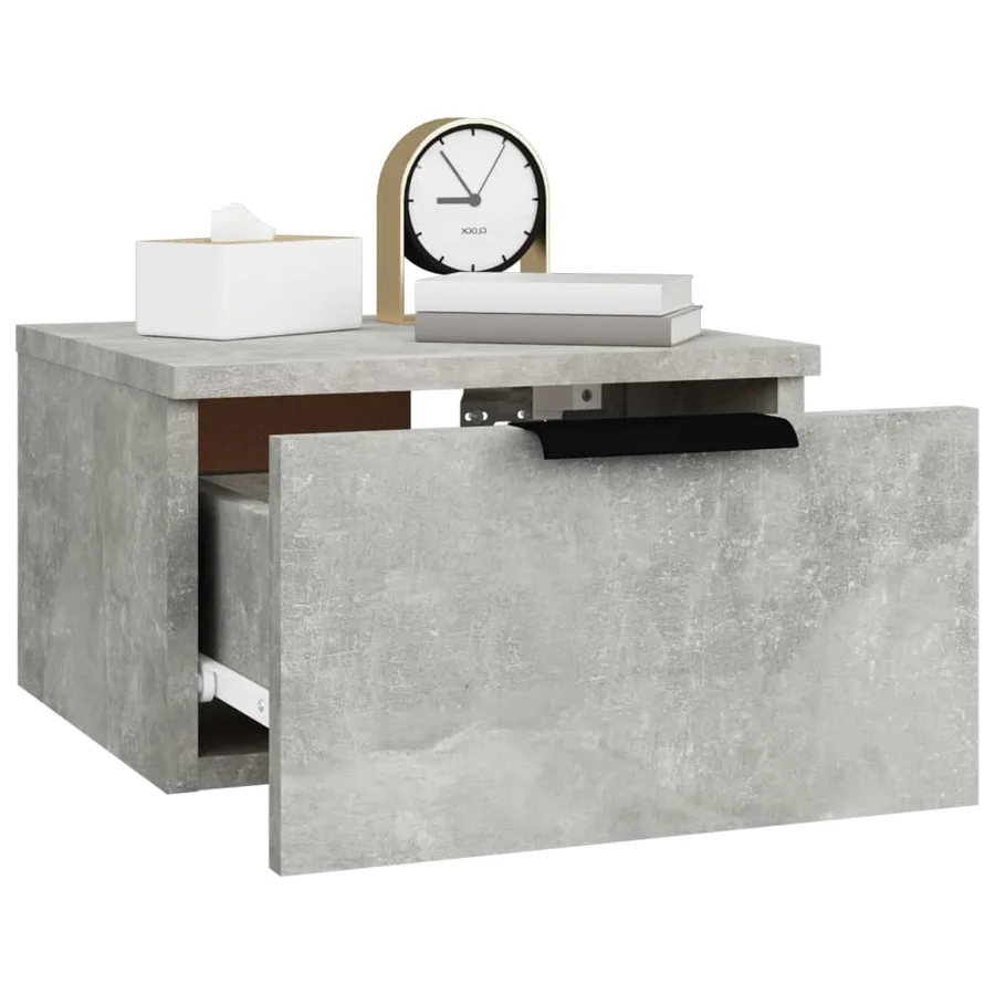 Tables de chevet murales 2 pcs Gris béton 34x30x20 cm - 11