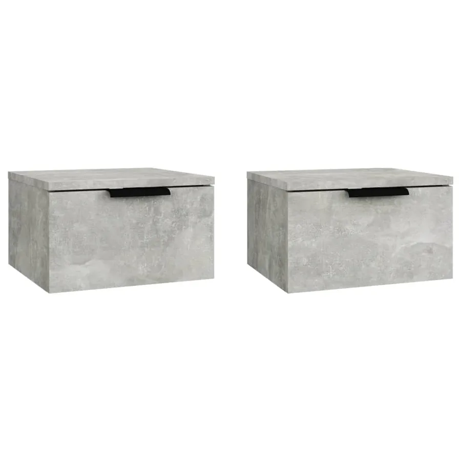Tables de chevet murales 2 pcs Gris béton 34x30x20 cm - 2