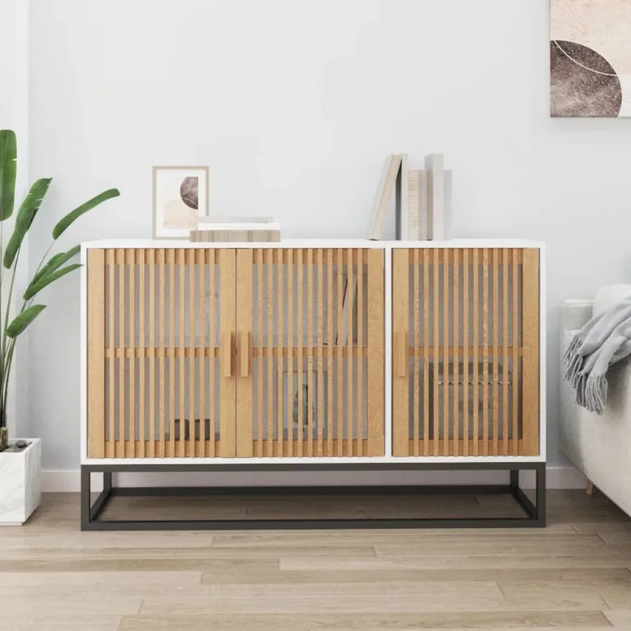 Buffet blanc 105x30x65 cm bois d'ingénierie