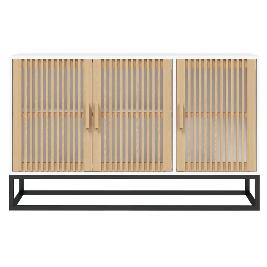 Buffet blanc 105x30x65 cm bois d'ingénierie - 4