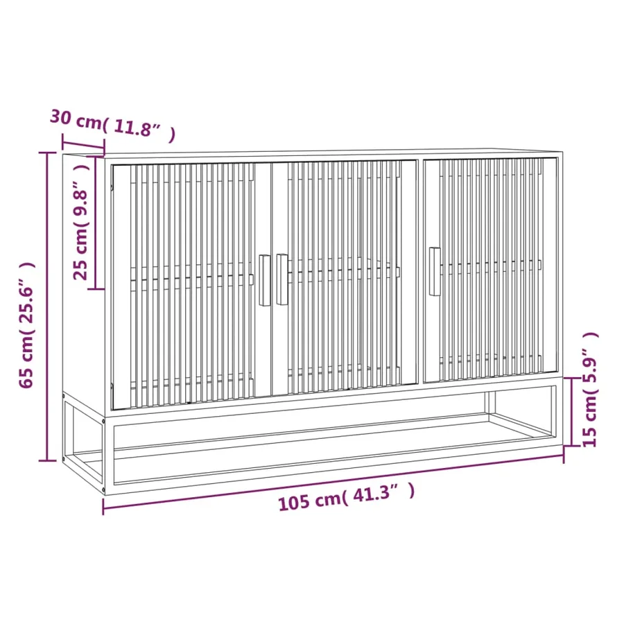 Buffet blanc 105x30x65 cm bois d'ingénierie - 7