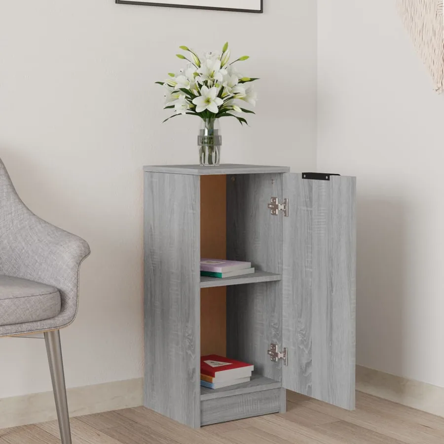 Buffet Sonoma gris 30x30x70 cm Bois d'ingénierie - 3
