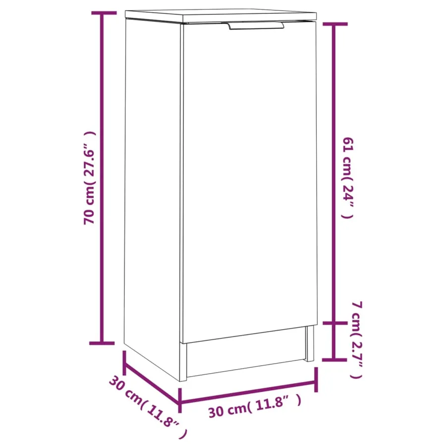 Buffet Sonoma gris 30x30x70 cm Bois d'ingénierie - 9