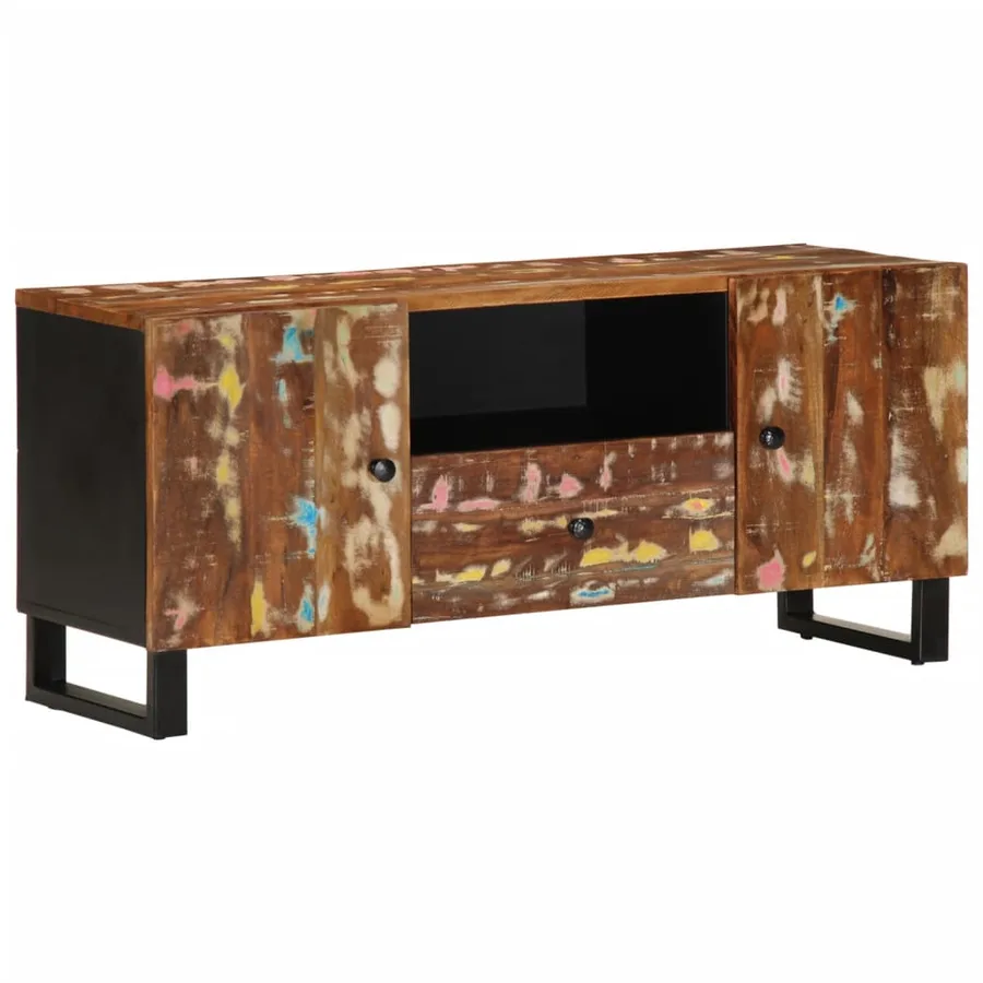 Meuble TV 105x33,5x46 cm bois de récupération et d'ingénierie - 2