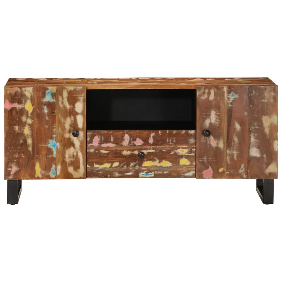 Meuble TV 105x33,5x46 cm bois de récupération et d'ingénierie - 3