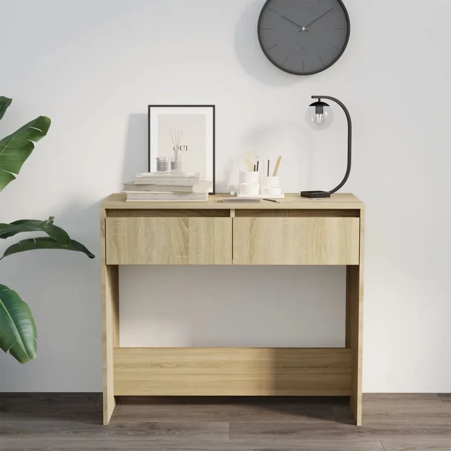 Table console chêne sonoma 89x41x76,5 cm bois d'ingénierie - 3