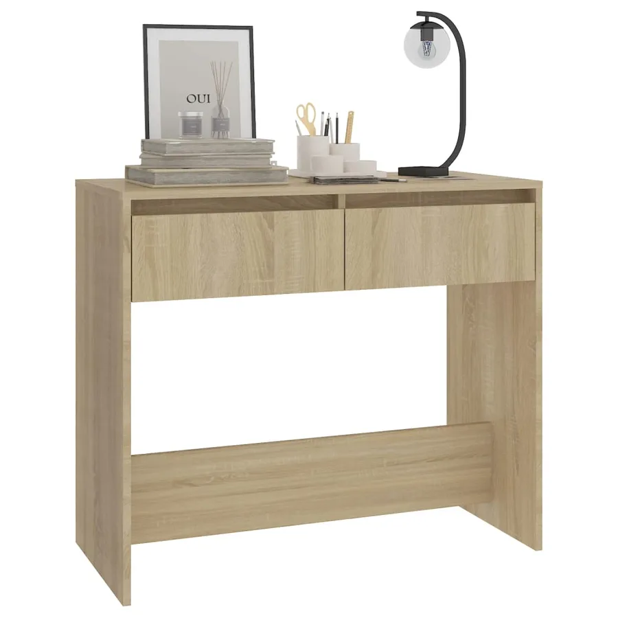 Table console chêne sonoma 89x41x76,5 cm bois d'ingénierie - 4