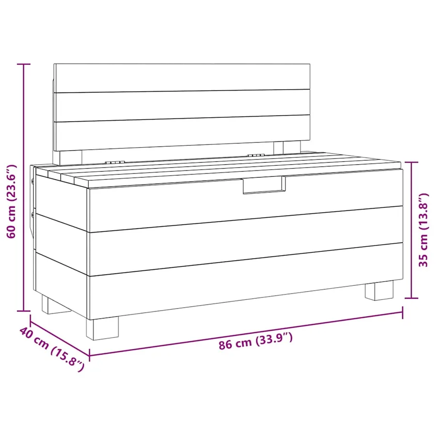 Banc bois massif d'acajou 86x40x60 cm - 12