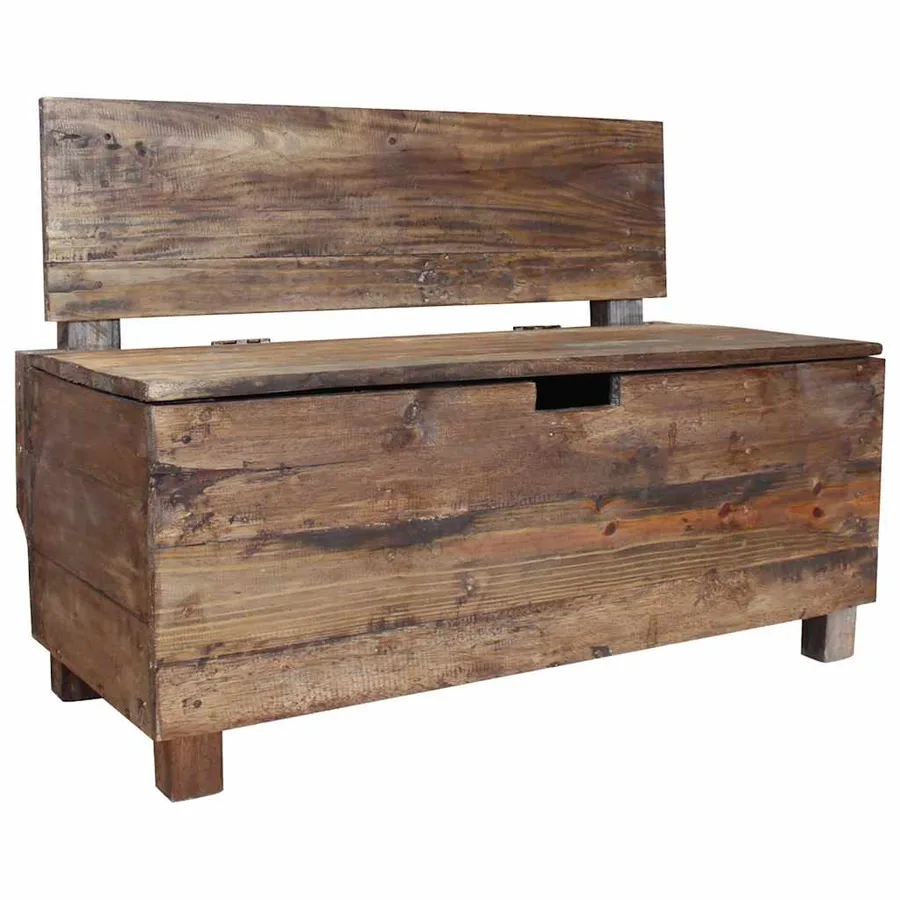 Banc bois massif d'acajou 86x40x60 cm - 6