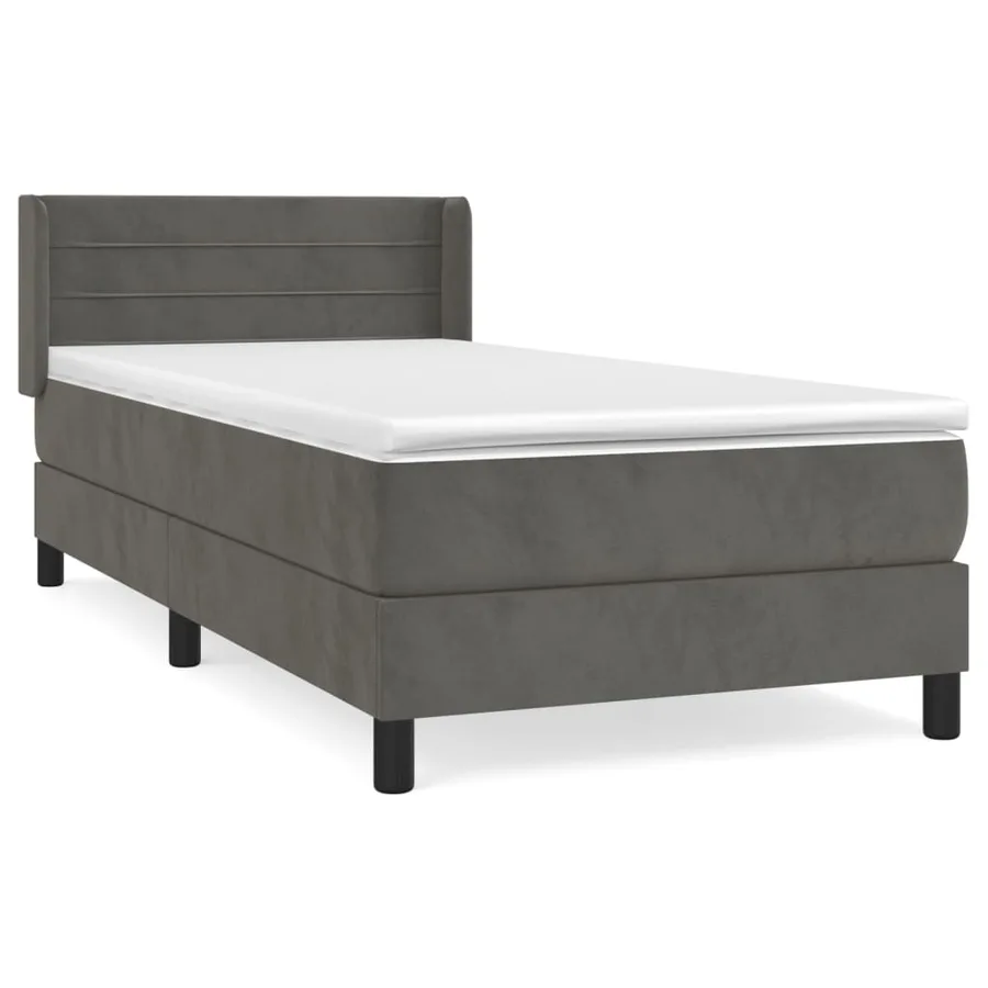 Sommier à lattes de lit avec matelas Gris foncé 100x200 cm - 2