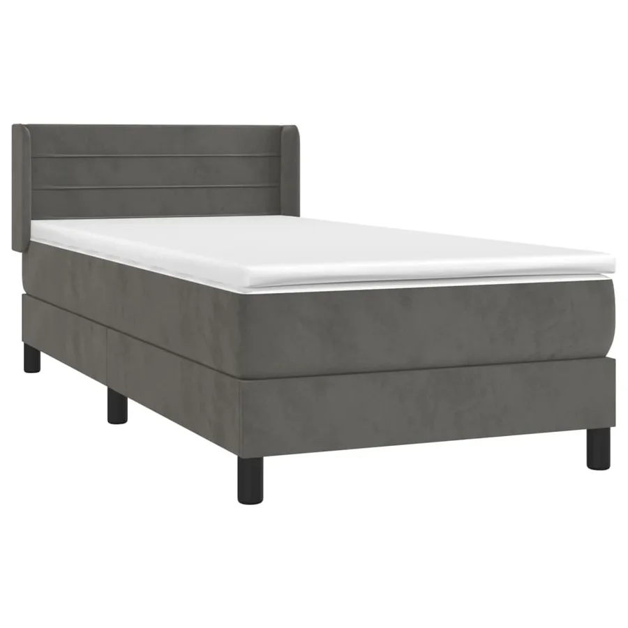 Sommier à lattes de lit avec matelas Gris foncé 100x200 cm - 3