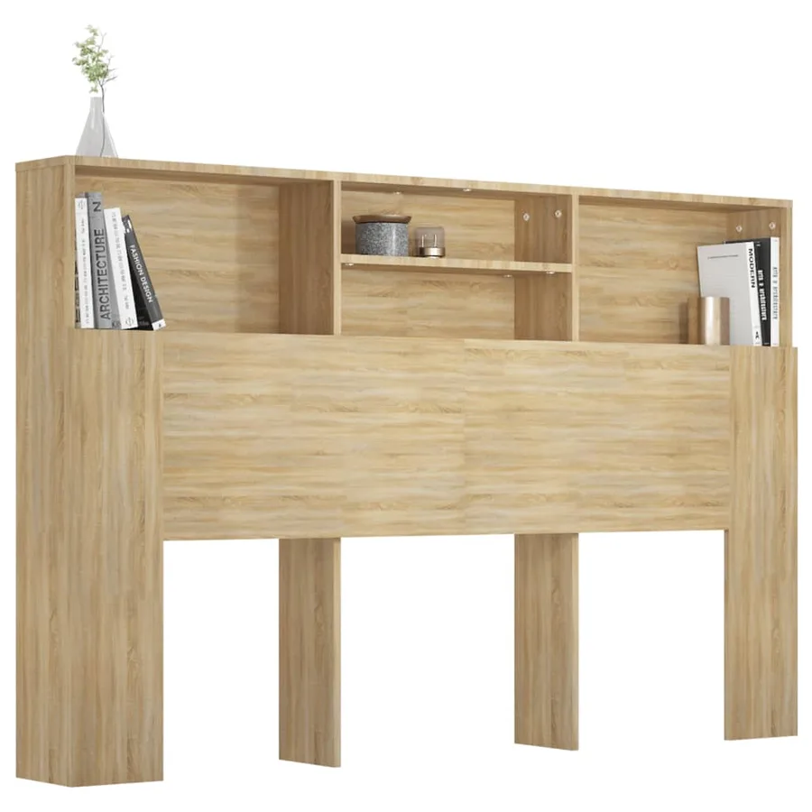 Armoire de tête de lit chêne sonoma 160x19x103,5 cm - 4