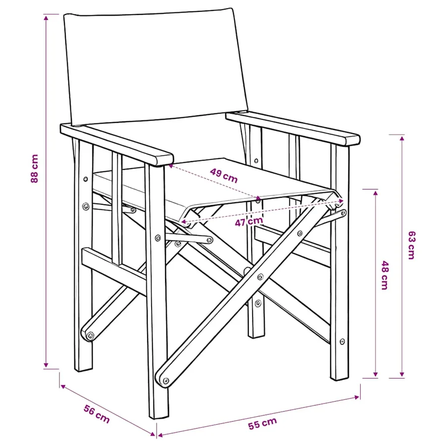Chaise de metteur en scène Bois massif d'acacia - 9