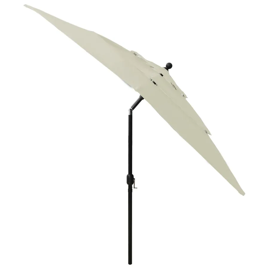 Parasol de jardin à 3 niveaux avec mât en aluminium sable - 4
