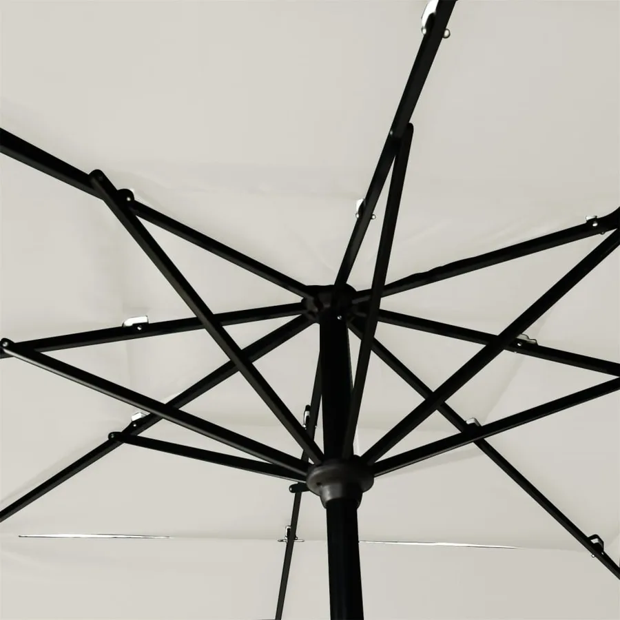 Parasol de jardin à 3 niveaux avec mât en aluminium sable - 5