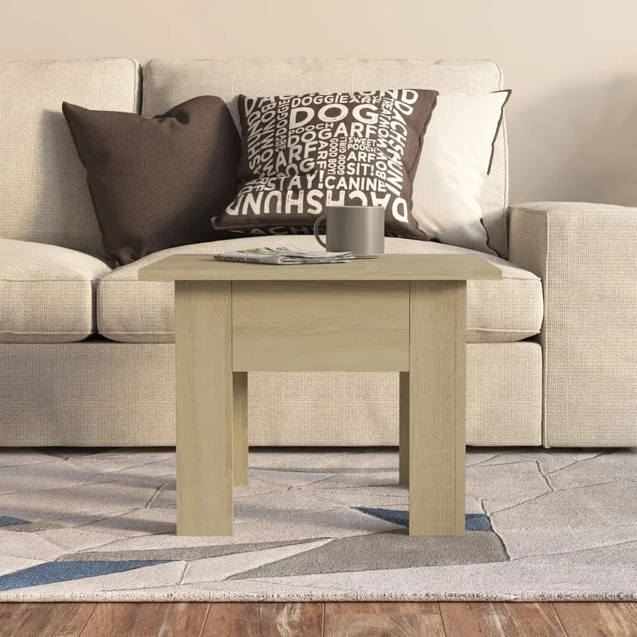Table basse chêne sonoma 55x55x42 cm bois d'ingénierie - 3