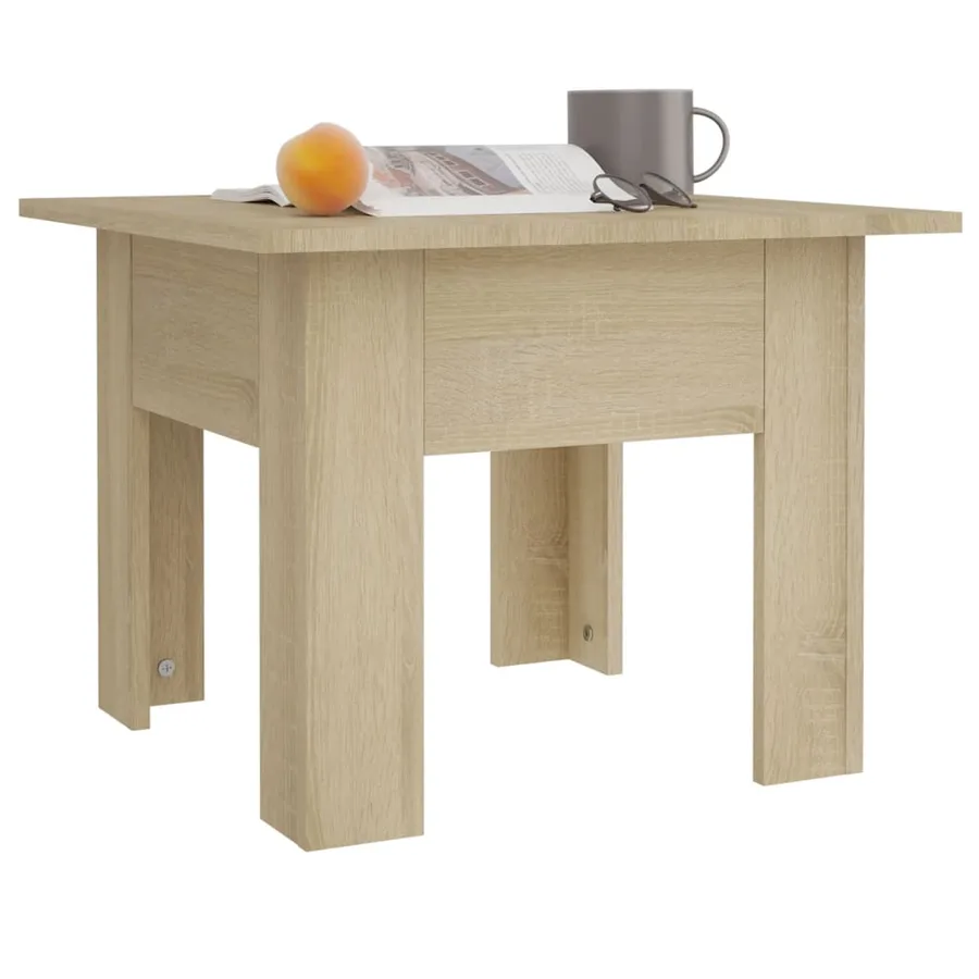 Table basse chêne sonoma 55x55x42 cm bois d'ingénierie - 4