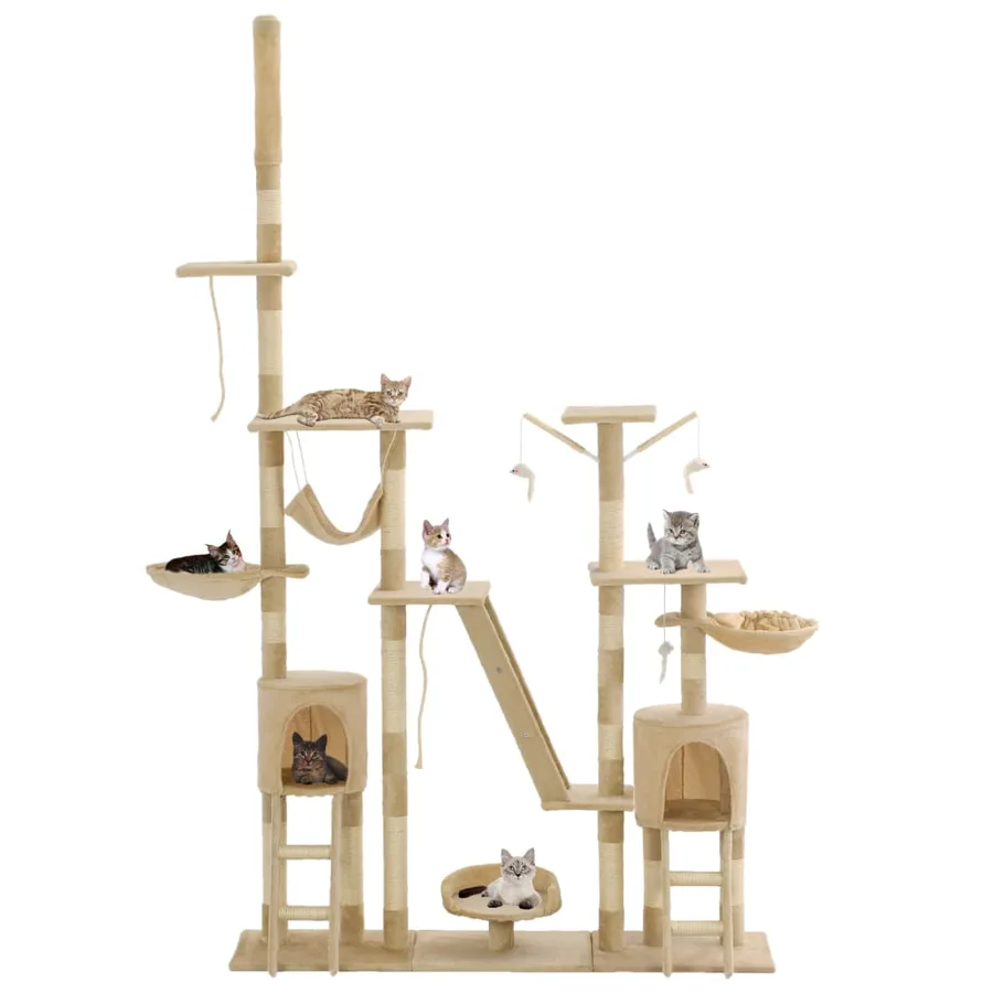 Arbre à chat avec griffoirs en sisal 230-250 cm Beige - 2