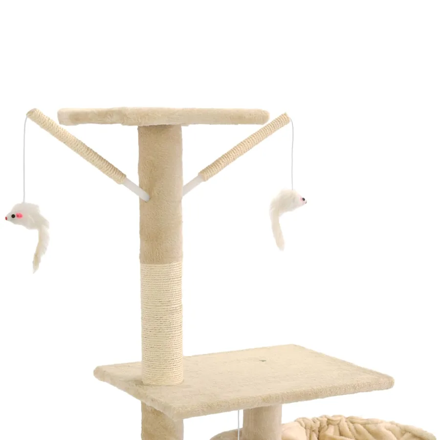 Arbre à chat avec griffoirs en sisal 230-250 cm Beige - 5
