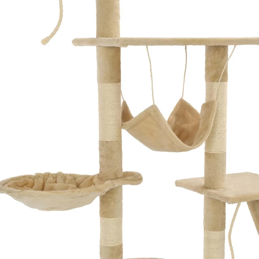 Arbre à chat avec griffoirs en sisal 230-250 cm Beige - 6