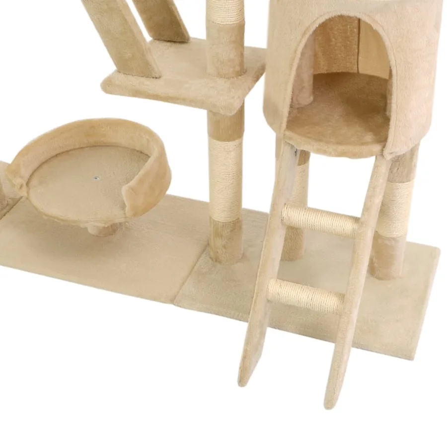 Arbre à chat avec griffoirs en sisal 230-250 cm Beige - 7