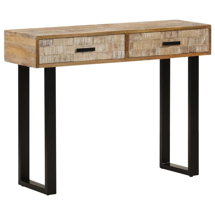 Table console 100x30x75 cm Bois de manguier massif - 10