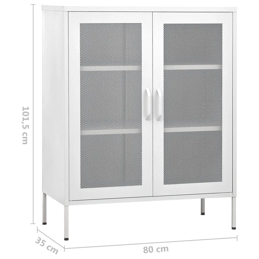 Armoire de rangement Blanc 80x35x101,5 cm Acier - 9