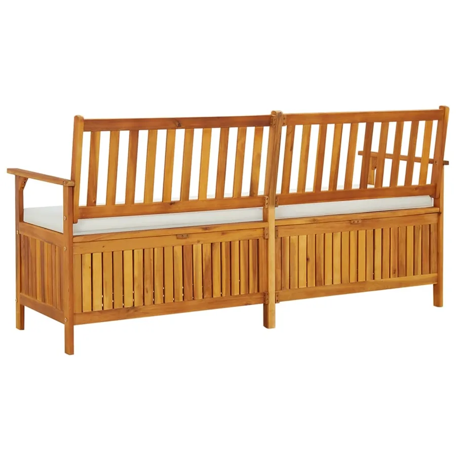 Banc de rangement avec coussin 170 cm Bois d'acacia solide - 4