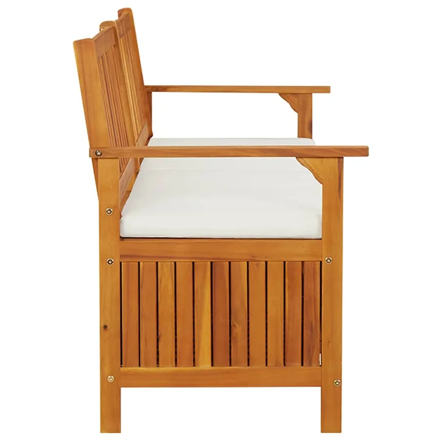 Banc de rangement avec coussin 170 cm Bois d'acacia solide - 5