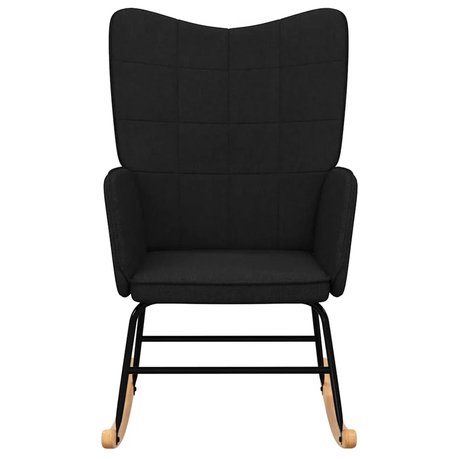 Chaise à bascule Noir Tissu - 3