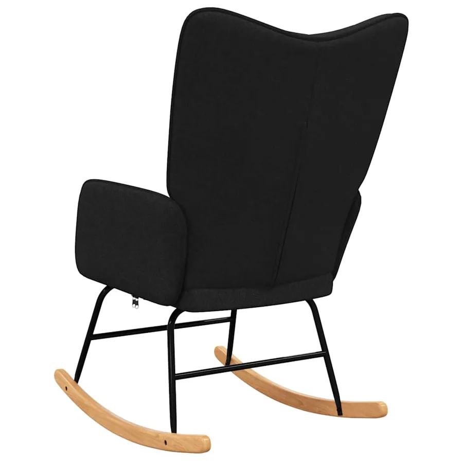 Chaise à bascule Noir Tissu - 5